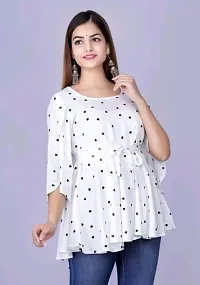 Elegant White Cambric Cotton  Top For Women-thumb1