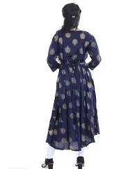 A-Line Blue  Cotton Blend Kurta For Women-thumb1