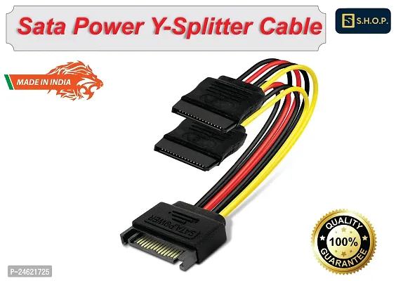 New Power Cord SATA 15 Pin (1 Male to 2 Female) Power Extension Y Splitter Cable (for- Desktop, DVR)-thumb0