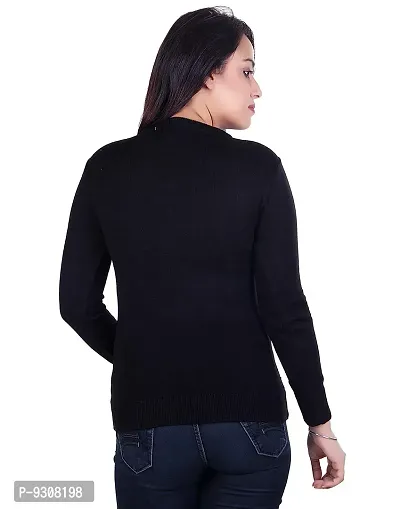 Ogarti Woollen Full Sleeve V Neck Women's Sweater-thumb3