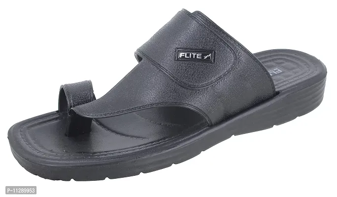 Flite Men's Black Flip Flops Thong Sandals - 9 UK/India (43.33 EU)(FL0020G)