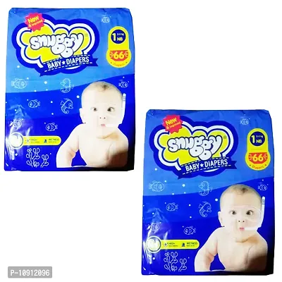 Snuggy New Born Baby Diapers- Pack Of 2, 2-5 Kg, 66 Diapers each-thumb0