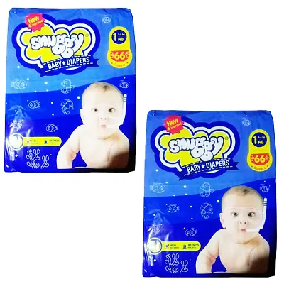 Snuggy New Born Baby Diapers- Pack Of 2, 2-5 Kg, 66 Diapers each