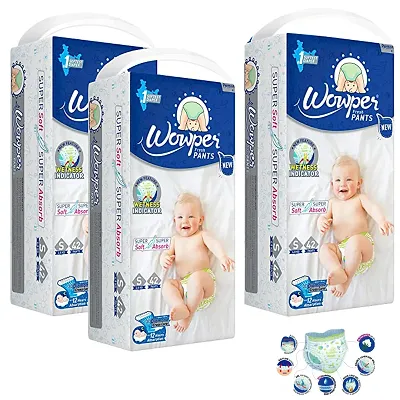 3 Wowper Small Baby Diaper Pants 42Pcs