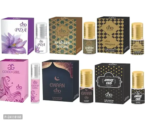 1 PDA ROLL ON APPAREL PERFUME 2ML + 1 ARABIAN TIMES ROLL ON PERFUME 2ML + 1 GOOD GIRL ROLL ON PERFUME 2ML + 1 EWAAN ROLL ON PERFUME 2ML + 1 AMBRE OUD ROLL ON PERFUME 2ML + 1 DNA MAGNET ROLL ON PERFUME 2ML-thumb0