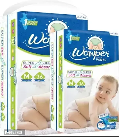 2 Wowper Medium Fresh Pant Diaper (36 Pcs Pack of 2)