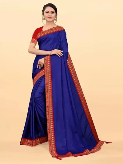 Saubhagyavati Vichitra Silk Zari Lace Border Sarees with Blouse Piece