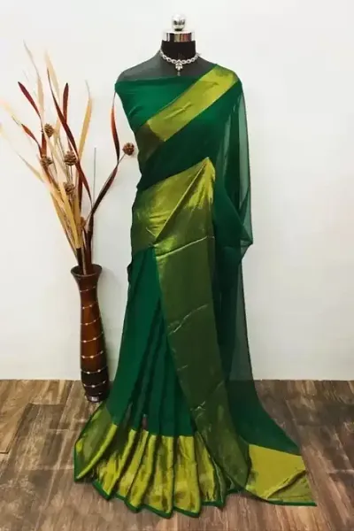 Elegant Chiffon Women Saree with Blouse piece