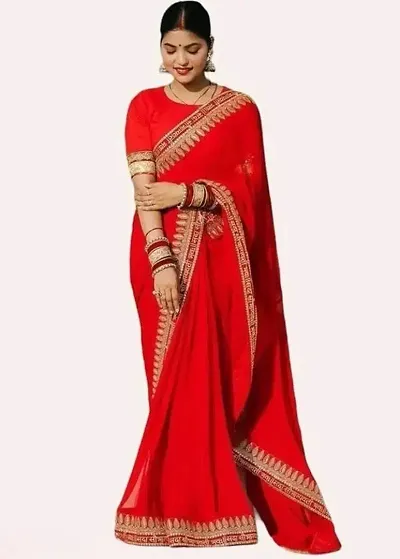 Stylish Fancy Designer Georgette Saree With Blouse Piece For Women