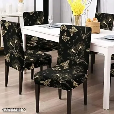 Stylish Stretchable Elastic Dining Chair Cover Pack of 6-thumb0