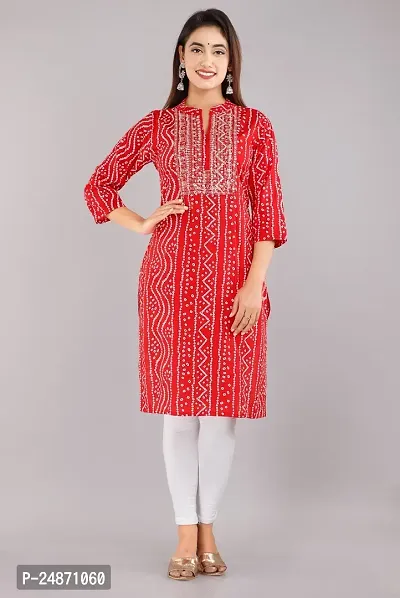 Stylish Rayon Red Stitched Embroidered A-Line Kurta For Womens-thumb0