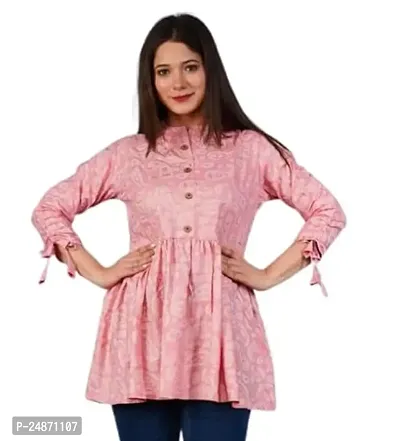 Elegant Pink Rayon Top For Women-thumb0