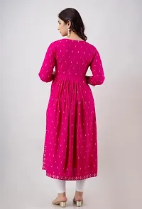 Stylish Rayon Pink Stitched Embroidered Straight Kurta For Womens-thumb1