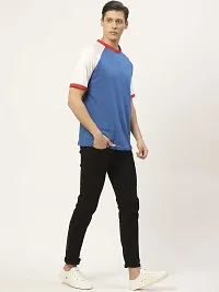 PAUSE Sport Pure Cotton Color Block Full Sleeve Round Neck Slim Blue Men's & Boy's T-Shirt (PA-SS23-CT1251-BLU_L)-thumb1