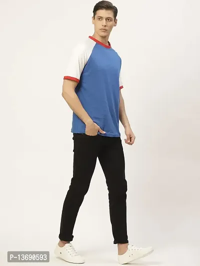 PAUSE Sport Pure Cotton Color Block Full Sleeve Round Neck Slim Blue Men's & Boy's T-Shirt (PA-SS23-CT1251-BLU_L)-thumb2