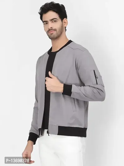 PAUSE Sport Cotton Bomber Jacket for Men's, Jacket for Boy's, Attractive Full Sleeves Mens Jacket, Winter Jackets for Men, (Silver PAJKT1499-STGR_S)-thumb3
