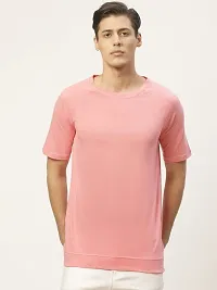 PAUSE Sport Pure Cotton Solid Half Sleeve Round Neck Boxy Pink Men's & Boy's T-Shirt (PA-SS23-CT1014-PNK_L)-thumb2