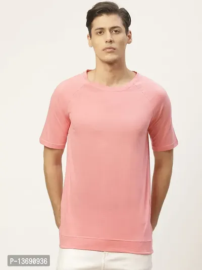 PAUSE Sport Pure Cotton Solid Half Sleeve Round Neck Boxy Pink Men's & Boy's T-Shirt (PA-SS23-CT1014-PNK_L)-thumb3