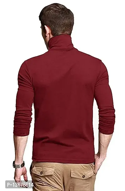 PAUSE Men's Slim Fit T-Shirt (PACT02191157-MRN-L_Red_Large)-thumb4