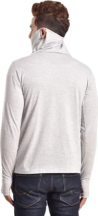 PAUSE Sport Regular fit Solid Men's High Neck Full Sleeve Cotton Blend T Shirts for Men & Boy's (Light Grey NPS_PACT11181347-LGR-XXL)-thumb4