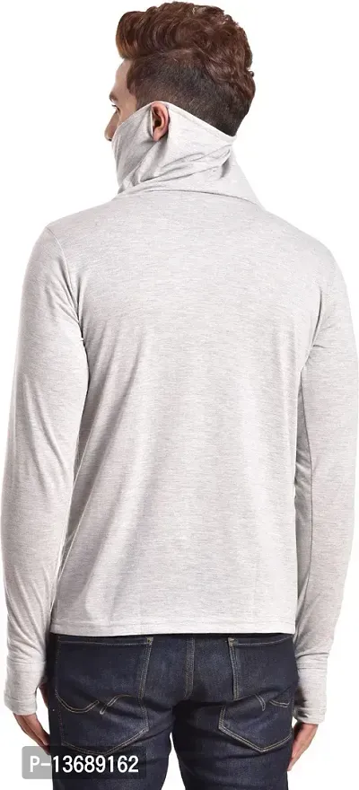 PAUSE Sport Regular fit Solid Men's High Neck Full Sleeve Cotton Blend T Shirts for Men & Boy's (Light Grey NPS_PACT11181347-LGR-XXL)-thumb5