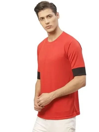PAUSE Sport Regular fit Solid Men's Round Neck Half Sleeve Polyester T Shirts for Men & Boy's (White NPS_PACT1253)