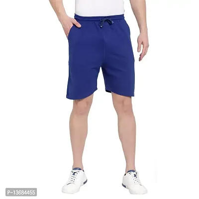 Pause Blue Solid Regular Fit Knee Length Men's Nylon Short (PATR1433-RBLU-L)-thumb0