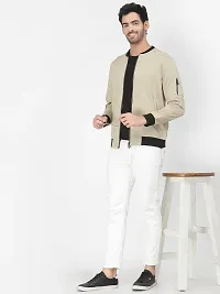 PAUSE Sport Cotton Bomber Jacket for Men's, Jacket for Boy's, Attractive Full Sleeves Mens Jacket, Winter Jackets for Men, (Beige PAJKT1499-BEG_XXL)-thumb1