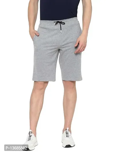 PAUSE Sport Regular Men Knit Shorts | Cotton Jersey Fabric Men's Short | Smart Tech, Easy Stain Release, Anti Stat, Ultra Soft & Quick Dry Shorts (Light Grey NPS_PASH1411-LGY-XXL)