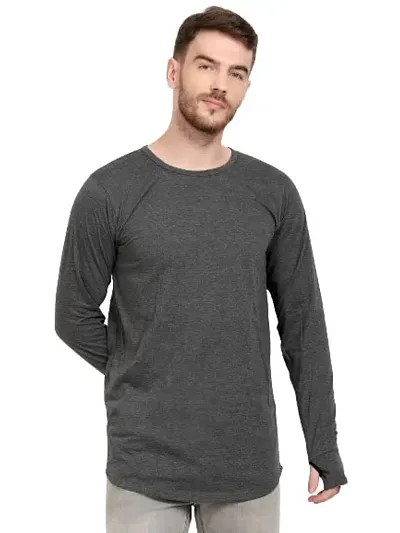 PAUSE Sport Regular fit Solid Men's Round Neck Full Sleeve Pure Cotton T Shirts for Men & Boy's (White NPS_PACT166)