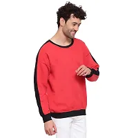 PAUSE Sport Men's Red Color Full Sleeves Regular Fit Round Neck Classic Solid Printed Hooded No Closure Sweatshirt for Casual (S_ Size)-thumb3