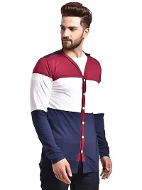 Multicoloured Cotton Long Sleeves Colourblocked Cardigan-thumb2