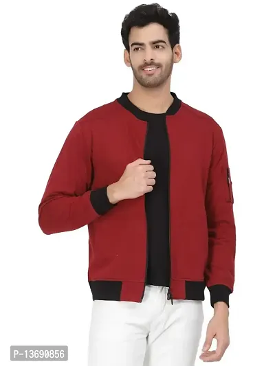 PAUSE Sport Cotton Bomber Jacket for Men's, Jacket for Boy's, Attractive Full Sleeves Mens Jacket, (Maroon PAJKT1499-MRN_M)-thumb0