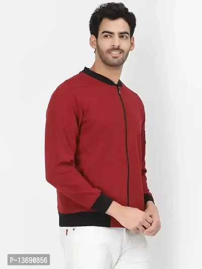 PAUSE Sport Cotton Bomber Jacket for Men's, Jacket for Boy's, Attractive Full Sleeves Mens Jacket, (Maroon PAJKT1499-MRN_M)-thumb4