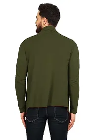 PAUSE Sport Men Olive Full Sleeve Cotton Open Long Cardigan | Full Sleeves Shrug for Men PA-SS23-SHRUG717-OLV_XL-thumb2