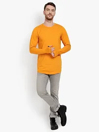 PAUSE Sport Regular fit Solid Men's Round Neck Full Sleeve Pure Cotton T Shirts for Men & Boy's (Mustard NPS_PACT166-MUS-L)-thumb4