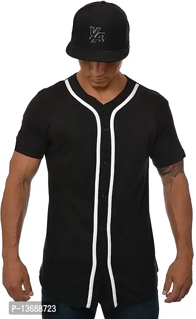 PAUSE Sport Regular fit Solid Men's V Neck Half Sleeve Cotton Blend T Shirts for Men & Boy's (Black NPS_PACT02191510-BLK-S)-thumb0