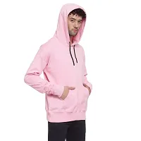 PAUSE Sport Men's Full Sleeves Regular Fit Pink Color Round Neck Classic Solid Printed Hooded No Closure Sweatshirt for Casual (XL_ Size)-thumb3