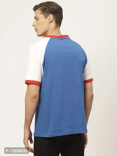 PAUSE Sport Pure Cotton Color Block Full Sleeve Round Neck Slim Blue Men's & Boy's T-Shirt (PA-SS23-CT1251-BLU_L)-thumb4