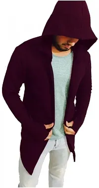 PAUSE Sport Men's Full Sleeve Cotton Blend Open Long Shrug | Full Sleeves Cardigan for Men (Maroon NPS_PASHRG193-MRN-M)-thumb3