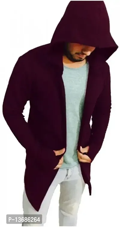 PAUSE Sport Men's Full Sleeve Cotton Blend Open Long Shrug | Full Sleeves Cardigan for Men (Maroon NPS_PASHRG193-MRN-M)-thumb4