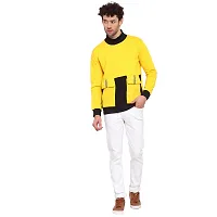 PAUSE Sport Men's Full Sleeves Regular Fit Round Neck Classic Soild Printed Yellow Color No Closure Sweatshirt for Casual (S_ Size)-thumb1