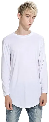 PAUSE Sport Regular fit Solid Men's Round Neck Full Sleeve Cotton Blend T Shirts for Couple (White NPS_PACT03181280-WHT-XL)-thumb1
