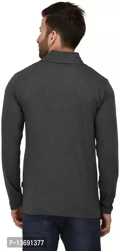 PAUSE Sport Men Dark Grey Full Sleeve Cotton Open Long Cardigan | Full Sleeves Shrug for Men PA-SS23-SHRUG717-DGR_M-thumb3