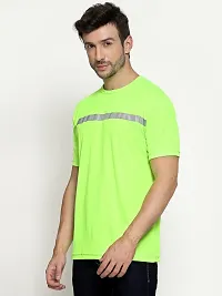 PAUSE Sport Regular fit Solid Men's Round Neck Half Sleeve Nylon T Shirts for Men & Boy's (Neon Green NPS_PACT1355-GRN-XXL)-thumb2