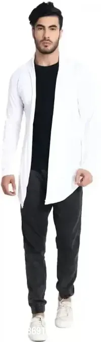 PAUSE Sport Men White Full Sleeve Cotton Open Long Cardigan | Full Sleeves Shrug for Men PA-SS23-SHRUG717-WHT_S-thumb2