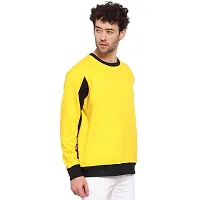PAUSE Sport Men's Full Sleeves Regular Fit Round Neck Classic Solid Printed Hooded No Closure Yellow Color Sweatshirt for Casual (M_ Size)-thumb3