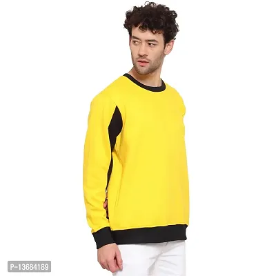 PAUSE Sport Men's Full Sleeves Regular Fit Round Neck Classic Solid Printed Hooded No Closure Yellow Color Sweatshirt for Casual (M_ Size)-thumb4