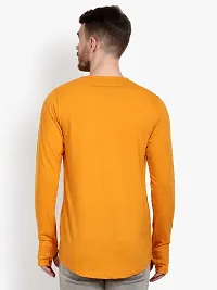 PAUSE Sport Regular fit Solid Men's Round Neck Full Sleeve Pure Cotton T Shirts for Men & Boy's (Mustard NPS_PACT166-MUS-L)-thumb1