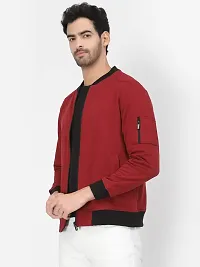 PAUSE Sport Cotton Bomber Jacket for Men's, Jacket for Boy's, Attractive Full Sleeves Mens Jacket, (Maroon PAJKT1499-MRN_M)-thumb2